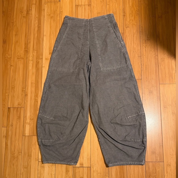 Oska Corduroy Barrel Leg Pants in Grey Check Size 0 - Picture 2 of 14